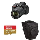 Ensemble d'appareils photo Nikon D5600 + AF-P DX 18-55mm VR + 8 Go SD SLR 24,2 MP CMOS 6000 x 4000 Pixels Noir ...